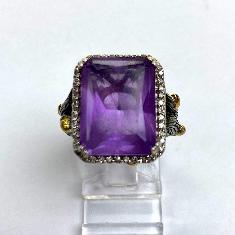 Vintage Steven Dweck Amethyst and Diamond Ring.